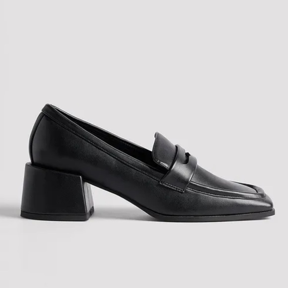 NA-KD Squared Toe Heeled Loafers - Picture 2 of 12